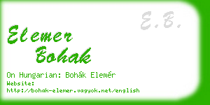 elemer bohak business card